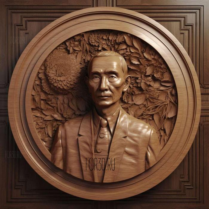 Sun Yat sen 4 stl model for CNC